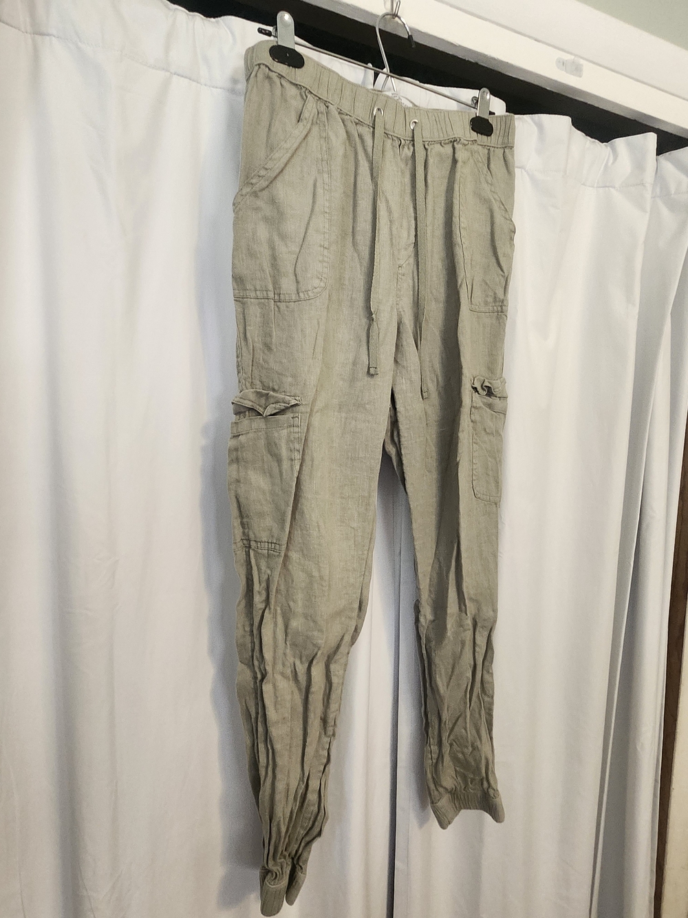 Light Muted Green Linen Pants
